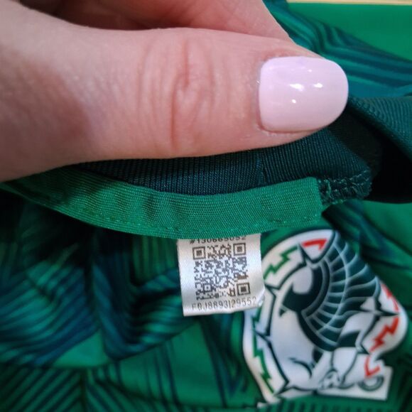Mexico 2022/2023 Adidas Home Football Replica Shirt Size L Green FIFA - Picture 7 of 11